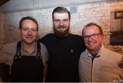 Chef Jan Audenaert, Biersommelier Kobe Ceulemans, Kaasaffineur Frederic Van Tricht Chef Jan Audenaert, Biersommelier Kobe Ceulemans, Kaasaffineur Frederic Van Tricht
