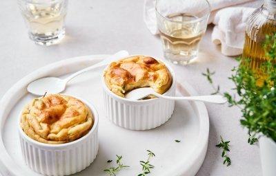 Soufflé van aardappelen en champignons