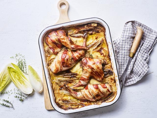 Tartiflette uit de oven met konijn