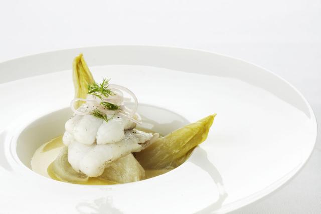 Tongschar met witloof