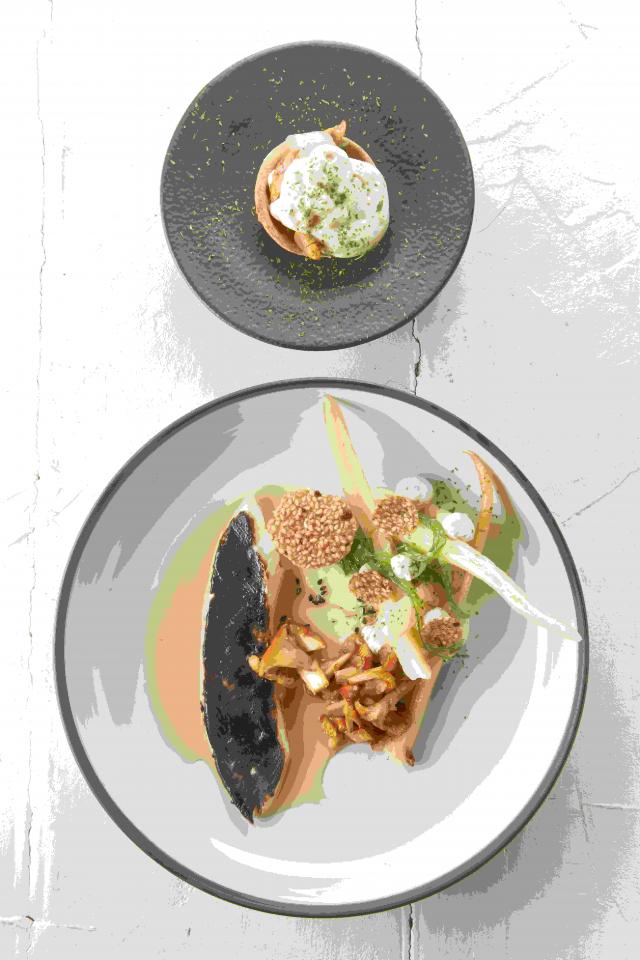 Wijting – peterseliewortel – girolle – sesam Wijting – peterseliewortel – girolle – sesam