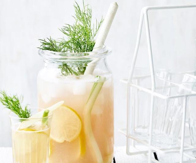 Mocktail met venkel en rabarber