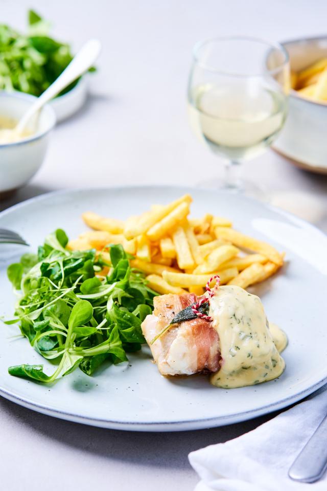 Saltimbocca van zeeduivel met bearnaisesaus